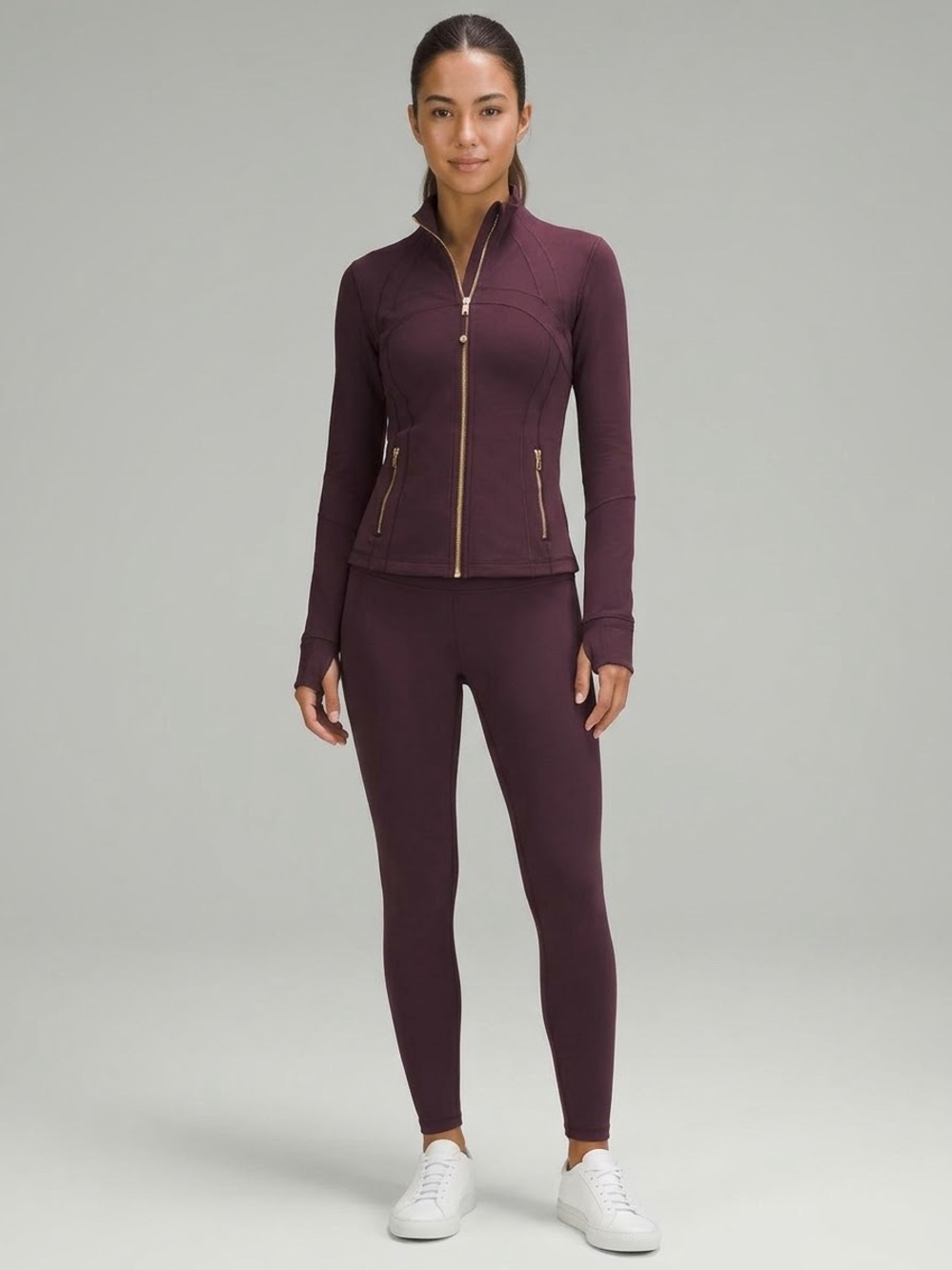 Lululemon Activewear Set: Define Jacket & Align HR Leggings Plum Gold